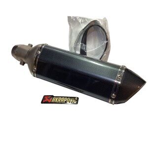 Akrapovic Stainless Steel Carbon Fiber Muffler w/ Hardware Scooters & Bikes NEW